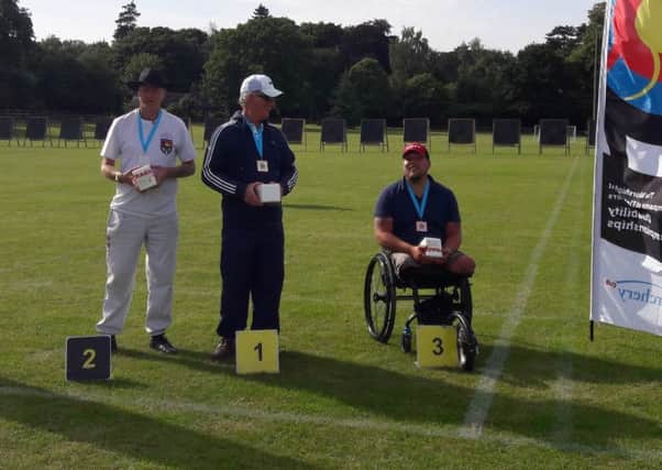 Louth Archery Club members completed the full set of medals at the national disability championships - from left Stuart Rodgers, Peter Shaw and Tom Folwell EMN-180628-114406002