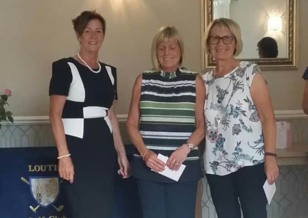 Invitation Day winners Julie Atkinson and Dawn Simpson with lady captain Pam Hayden EMN-180628-124910002