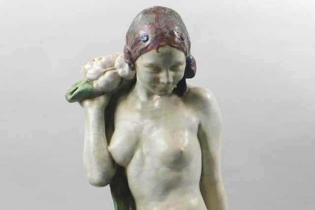 The Lily Maid sculpture was hidden in a garden full of weeds in the Louth area.