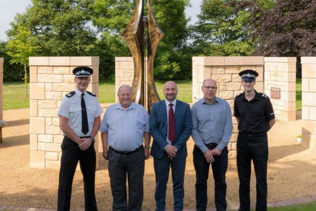 Offering training for parades. From left - Assistant Chief Constable Shaun West, Tony Goodwin - Lincolnshire British Legion county chairman, PCC Marc Jones, Brian Mahoney - membership support officer for RBL East Midlands and Sgt Jon Putnam. EMN-180307-161417001