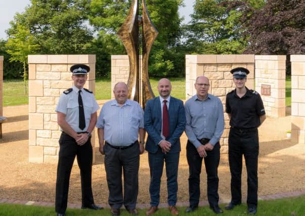 Offering training for parades. From left - Assistant Chief Constable Shaun West, Tony Goodwin - Lincolnshire British Legion county chairman, PCC Marc Jones, Brian Mahoney - membership support officer for RBL East Midlands and Sgt Jon Putnam. EMN-180307-161417001