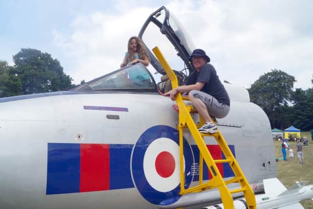 Rebecca Jacobs took to the cockpit of the lightning, with the help of Mr Barfield.