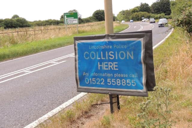The scene of the fatal motorcycle crash on the A15 at Leasingham. EMN-180907-192421001