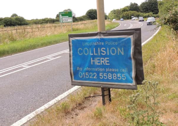 The scene of the fatal motorcycle crash on the A15 at Leasingham. EMN-180907-192421001