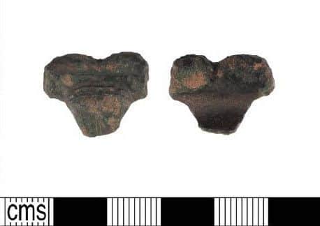 The small fragment of a Roman brooch found at Chapel St Leonards.