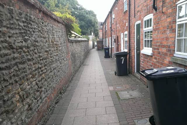 Nags Head Passage - the scene of an alleged assault by two males on a woman on Monday night. EMN-180607-143032001