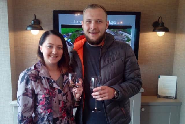 Amber Garner and partner Nathan Ball.