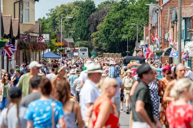 People power: A packed main street in Woodhall Spa at the height of the 40s Festival.