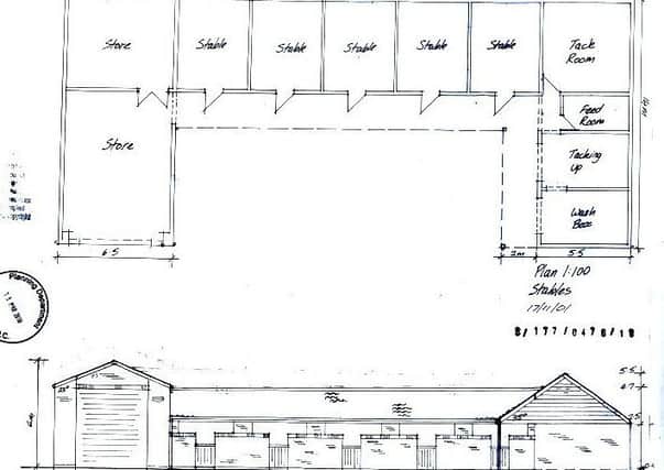 Illustrated plans for the new stable block in Tetford.