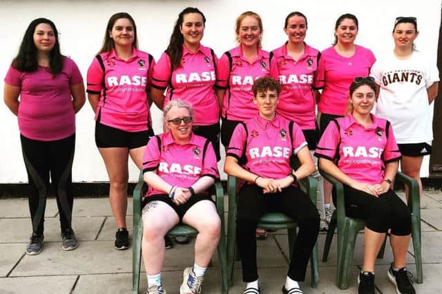 Market Rasens title chasers, from left, back  Isabel Taylor, Milly Williams, Alicia Maxwell, Megan Quinlan, Beth Smith, Alexia Page-Graves, Amy Halloran; front  Caitlin Phillips, Scarlet Woods, Ellie Bacon EMN-180907-154314002