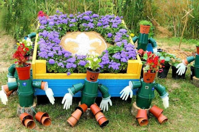 These very creative flowerpot men were awaiting the judges in Mablethorpe during the afternoon on Monday (July 9).