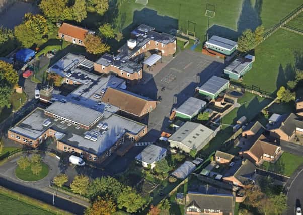 An aerial view of St Lawrence School, in Bowl Alley Lane, Horncastle. EMN-181007-090849001