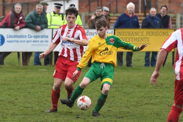 Jordan Potts and Andrew Bullivant in action when Horncastle hosted Skegness last season.