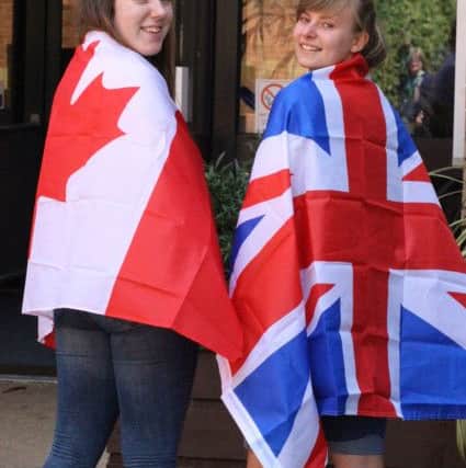 Building international links ... Megan Dame (left) and Elizabeth Bielaia.