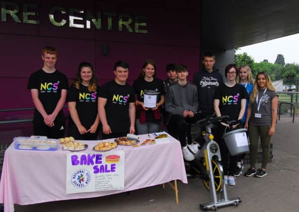 NCS members doing their spinning marathon raising money for their project at Kirkby La Thorpe School. EMN-180716-002925001