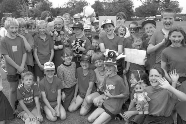 Old Leake Primary School sports day in 1993. Spot the 90s mascots.