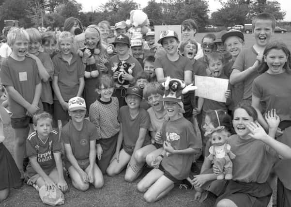 Old Leake Primary School sports day in 1993. Spot the 90s mascots.