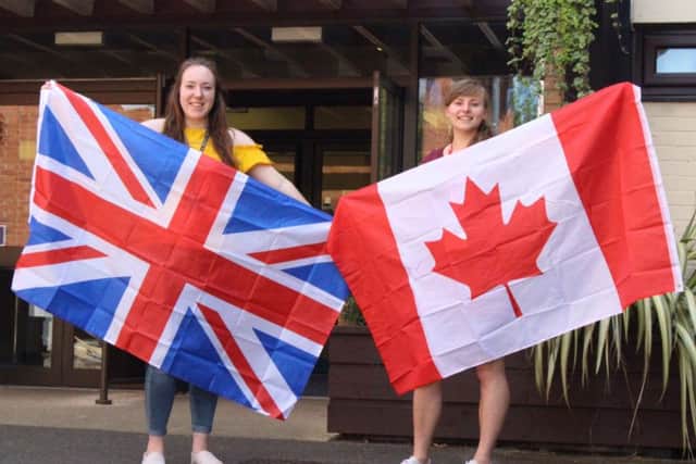 Canadian exchange ... Megan Dame (left) and Elizabeth Bielaia.
