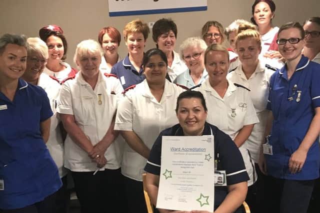 Some of the team at Women's Health at Pilgrim Hospital with their Green Award.