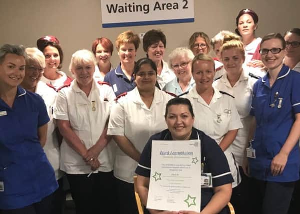 Some of the team at Women's Health at Pilgrim Hospital with their Green Award.