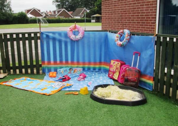 Part of the outdoor learning area at the Ladybirds Preschool in Keelby.