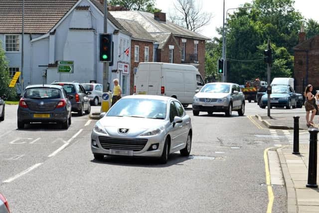 The junction of the A158 and A153 in Horncastle which County Council Highways officials have described as one of the most significant problems to be overcome in the bid for a Coastal Highway