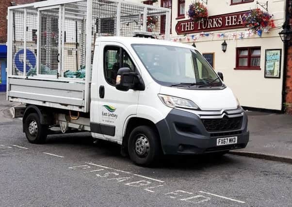 The refuse collection vehicle was parked in a disabled bay. (Image supplied). EMN-180718-145257001
