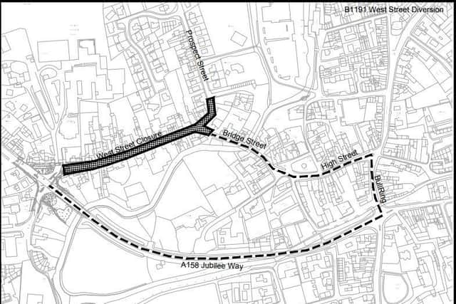 West Street diversion route. Picture: Lincolnshire County Council. EMN-180718-152502001