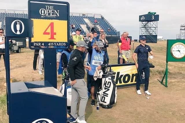 Teeing off at the fourth with stablemate and rising star Tyrrell Hatton EMN-180718-171247002