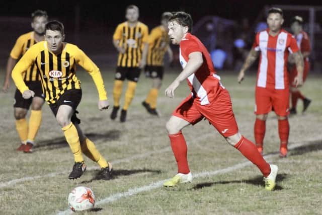 Action from Horncastle v Boston. Photo: Nigel West.