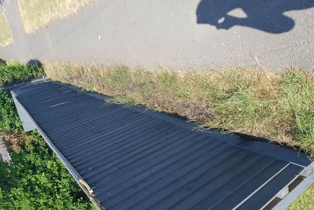 The burnt fence of a family property in Burgh le Marsh near Skegness