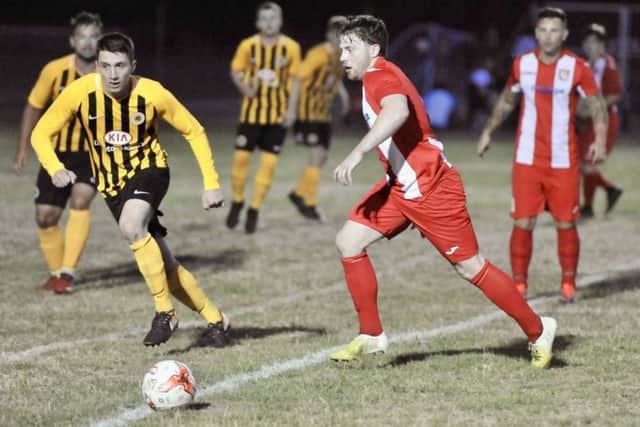 Action from Horncastle v Boston. Photo: Nigel West.