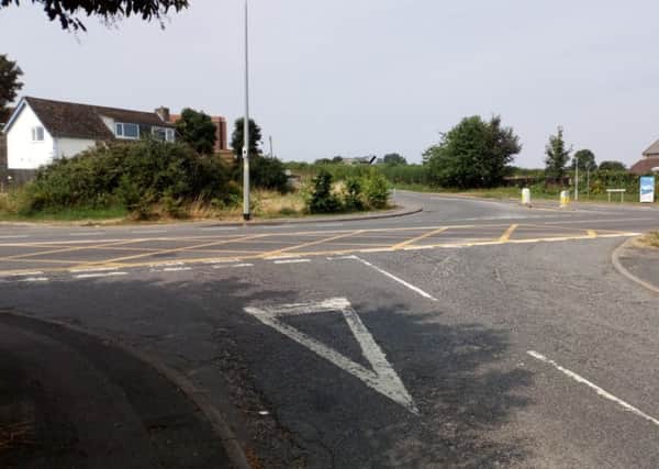 The staggered junction of Accommodation Road and Thimbleby Hill with the A 158 which some residents say is                                                             an accident waiting to happen  during roadworks.