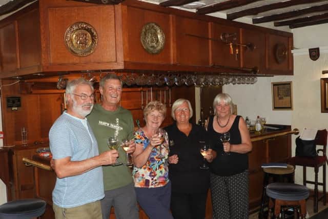 The committee members of the Leasingham Community Benefit Society after getting their hands on the keys to the Duke of Wellington pub. From left - Dave Warner, Roy Richardson, Joan Lawton, Frances Franklin and Karen Warner. EMN-180724-110217001