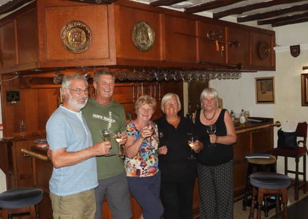The committee members of the Leasingham Community Benefit Society after getting their hands on the keys to the Duke of Wellington pub. From left - Dave Warner, Roy Richardson,  Joan Lawton, Frances  Franklin and Karen Warner. EMN-180724-110217001