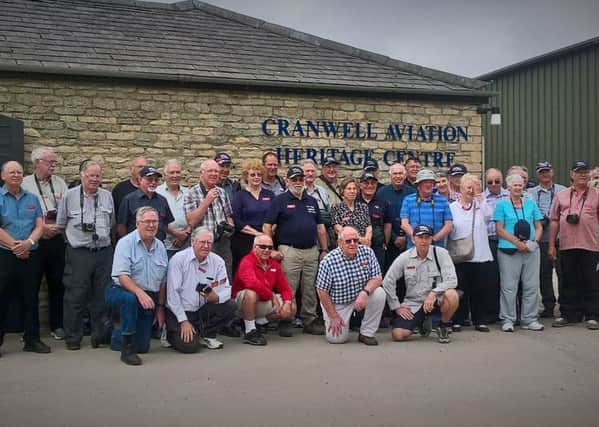 Pictured are some of the larger group of Australian visitors at Cranwell Aviation Heritage Museum. Image supplied.