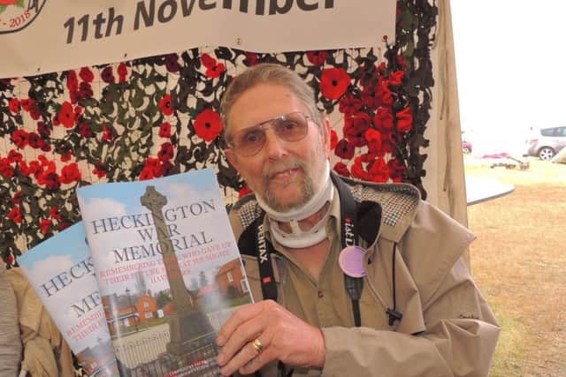 Pat Banister of Heckington and his new book on the First World War names on the village war memorial. EMN-180730-145907001