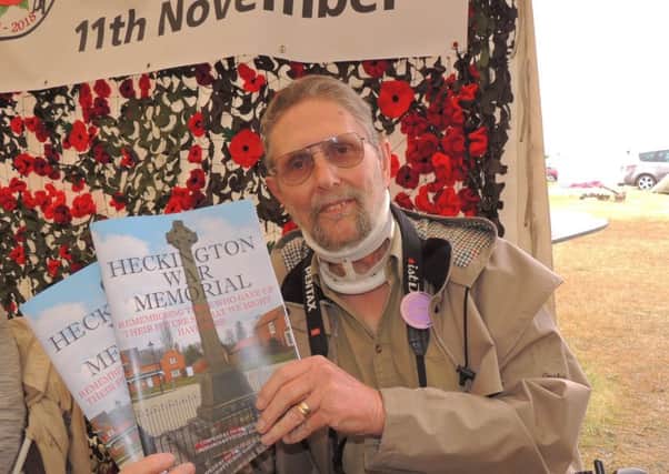 Pat Banister of Heckington and his new book on the First World War names on the village war memorial. EMN-180730-145907001