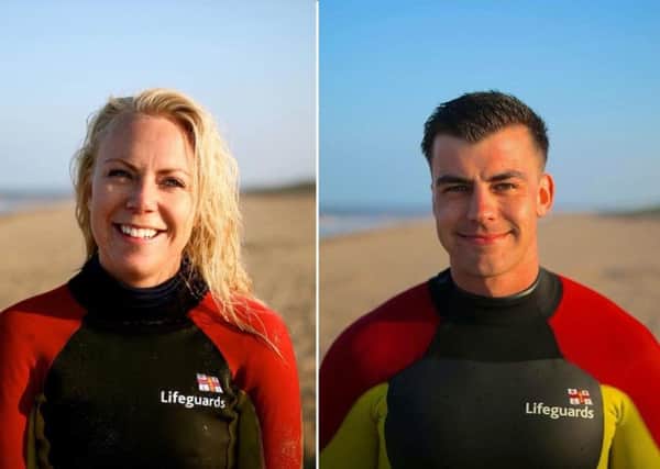 RNLI Lifeguards Courtney Fear and Arun Gray. Image: RNLI.