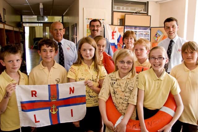 Richmond School pupils, supporting the RNLI 10 years ago.