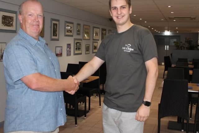 John Hagan and Oliver Crossland inside the restaurant.