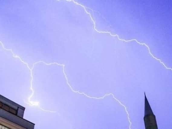 An amber weather warning for storms has been issued