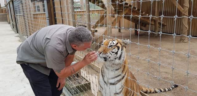 Steve Nicholls, CEO of the Lincolnshire Wildlife Park, with Bella. ANL-180730-110506001