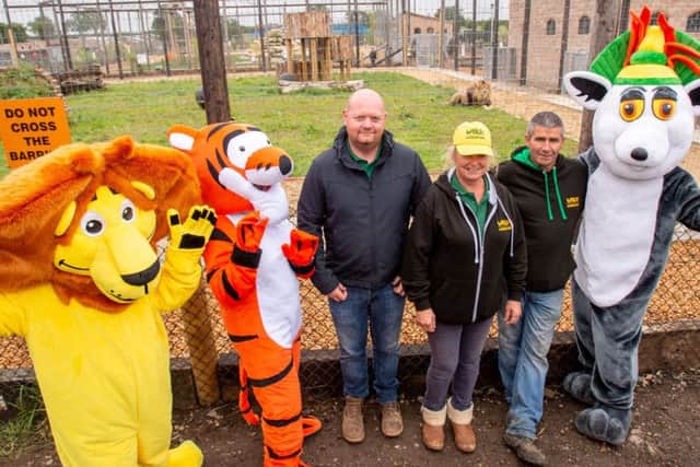 Sean Tucker MD Evergreen, Design and Project management for Wolds Wildlife park with owners Andrew Riddel and Tracy Walters. Picture: John Aron.