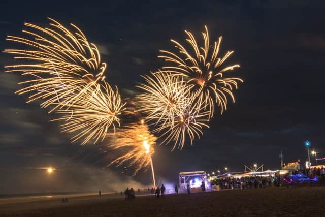 The spectaculat fireworks at the end is one of the highlights of the Illuminations events in Mablethorpe. Photo Credit: Robert Howe Photography.