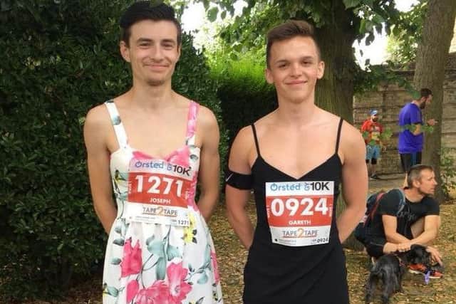 Joseph Rice-Mundy and Gareth Lay get dressed up for the Great Grismby 10k to raise funds for the RNLI EMN-180208-131836002