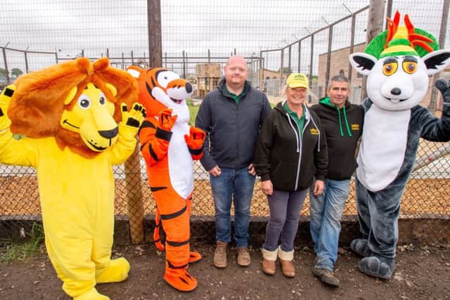 Centre (left) Sean Tucker, MD of Evergreen (Design and Project management for the park) with owners Andrew Riddel and Tracy Walters.