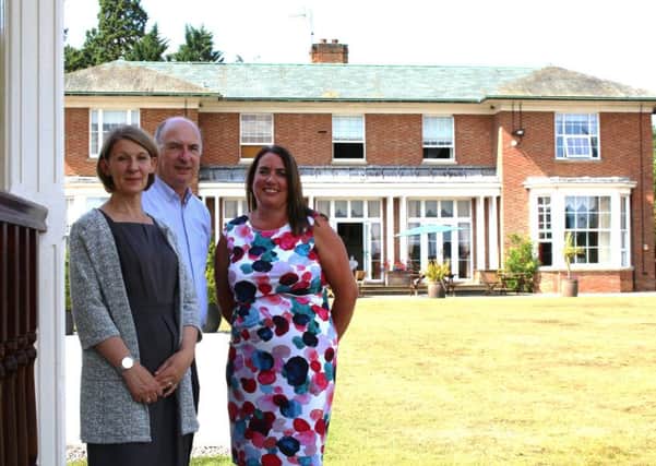 Coppergreen Group CEO, David Copley, (centre), and Donna Copley, Group Financial Director (left) are  the new owners of Kenwick Park Hotel, pictured with Sam Wall, Group Commercial Director. Photo: Chloe West.