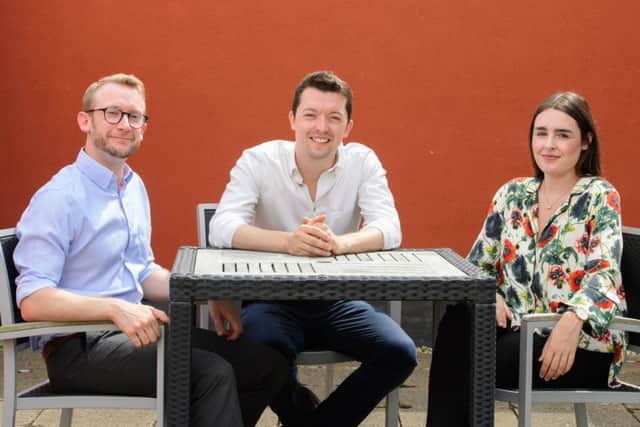 Account Manager David Sykes, Founder Rob Tomkinson and Senior Account Executive Gaby White.