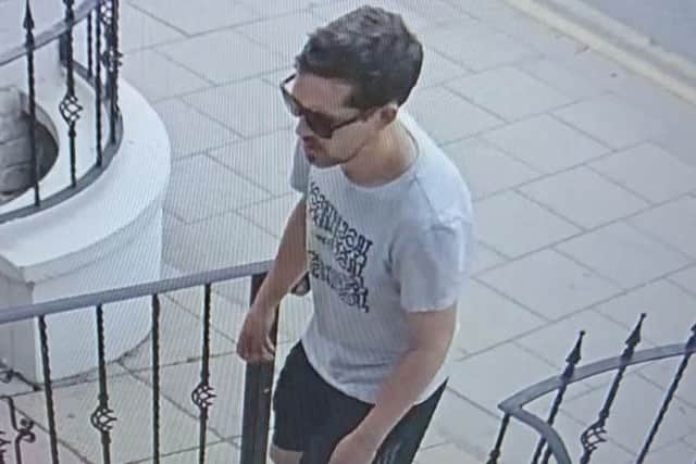 Police investigating the theft of a sum of money from a hotel on North Parade, Skegness, would like to speak to this man. ANL-181008-072527001